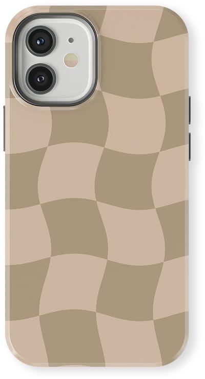 Checkered Warp Hoesje geschikt voor iPhone 12 Mini | Geschikt Voor Mag | Uniek Design Hoesje | Beschermhoes geschikt voor iPhone 12 Mini Sandwave
