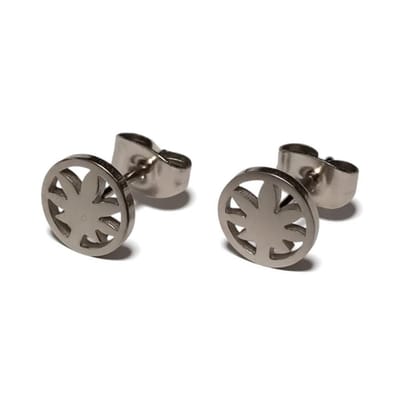 Aramat Jewels | Oorbellen | Oorbellen – RVS Weedblad (8mm) Zilverkleurig | | | |8mm | Staal | Kinderen, Volwassenen | Verkleurd niet