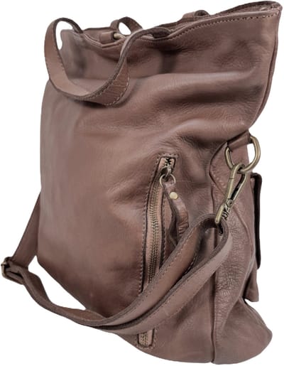 Dames Handtas / Schoudertas / Rugtas - Ruime tas - Laptoptas - Schooltas - Rugzak - Zacht en stevig - Premium leather - Made in Italy