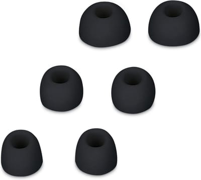 kwmobile 6x cover voor in-ear oortjes geschikt voor Apple Airpods Pro 2 / Pro 1 - Vervangende oordopjes van siliconen in zwart - 3 maten