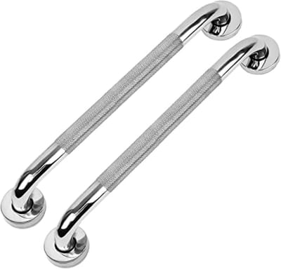 PromoHome 2 STKS Antislip Douche Handgreep Steunstang, 40 cm RVS 304 Badkamer Gekartelde Balance Bar, Veiligheids Handrail Ondersteuning voor Ouderen en Gehandicapten