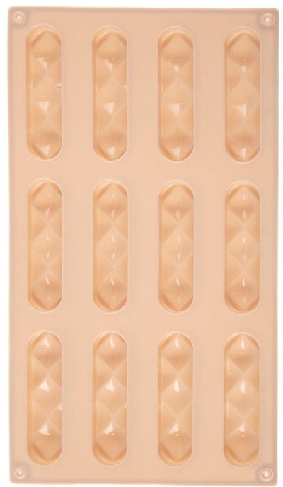 Koekjesvorm en Pralinevorm Silicone Beige 29,5x17x1,5 cm - Bakvorm - Chocoladevorm - Chocolade Vorm - Bakvorm - Fondant - Ijsklontjes - Praline - Snoep