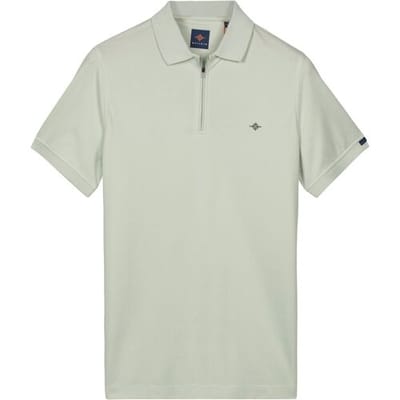 Baileys Polo Subtle Two-Tone Zip Collar Soft Green / male