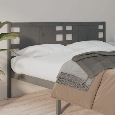 vidaXL - Hoofdbord - 166x4x100 - cm - massief - grenenhout - grijs