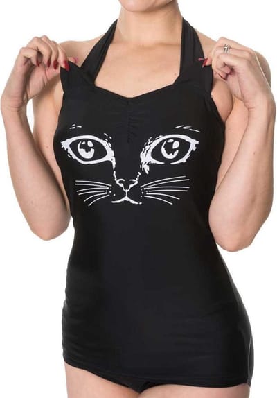 Banned - Night Whispers Badpak - Kat - XS - Zwart