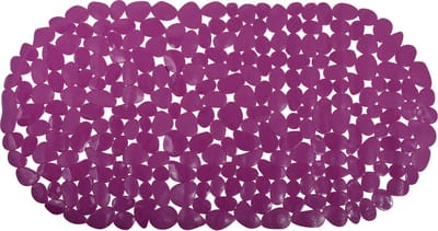 MSV Douche/bad anti-slip mat - badkamer - pvc - paars - 39 x 99 cm - zuignappen - steentjes motief