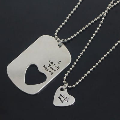 I Carry Your Heart With Me Ketting Set voor Hem en Haar - Valentijn Cadeautje voor Stellen - Valentijnsdag - Valentijn Cadeautje voor Mannen