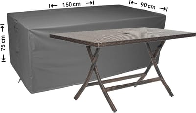 Raffles Covers Beschermhoes tuintafel - 150 x 90 H: 75 cm - D-RT150 - Waterdicht - Ademend - UV-bestendig - Elastisch rijgkoord - Beschermhoes tuinmeubelen