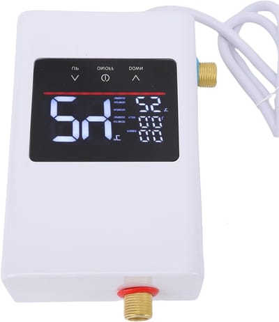 Doorstroomverwarmer Elektrisch - Direct Warm Water - Keuken Gebruik - Intelligent LCD Display - 11.4B x 3.9H cm - Wit