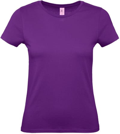 Paars basic t-shirt met ronde hals voor dames - katoen - 145 grams - paarse shirts / kleding XS (48)