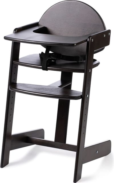 Geuther Filou Houten Kinderstoel, Kinderzetel - Baby Eetstoel voor aan Tafel - Kinderstoeltje voor peuter - 3-punts gordels - Hoge babystoel - Zwart