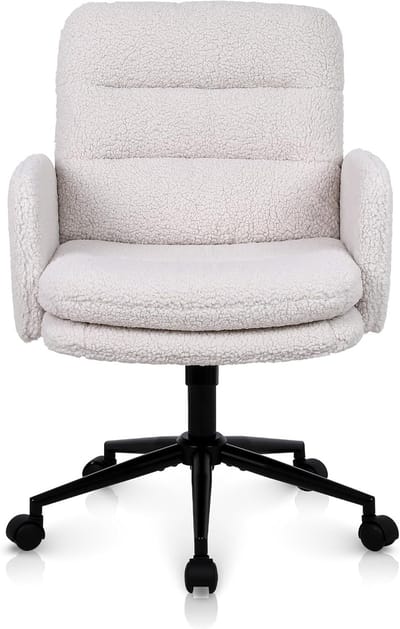 Bureaustoel Imitatie Kasjmier - Comfortabele Stoel - Thuiswerken Comfortabel - Zachte Harige Stof - 61 x 60 x 97 cm