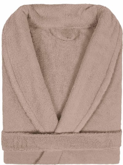 Badjas Badstof Uni Pure Royal met Shawlkraag Taupe col 3234 Maat L