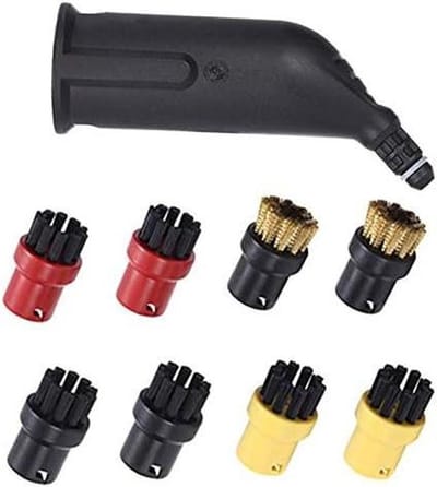 Stoomreiniger Accessoires - Reinigingsborstels Kits - Hardnekkig Vuil Verwijderen - Premium Kwaliteit Onderdelen - 8 Borstels - Zwart Rood Geel