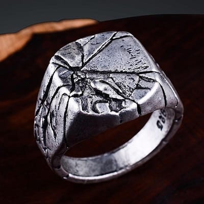 Gladde Heren Vintage Rock Punk Ringen Coole Mode Individualiteit Zegelring voor Mannen Feest Juweel Herenring 9 gray