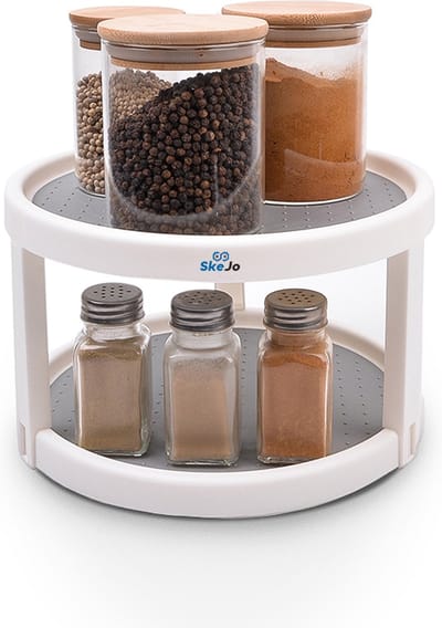 Draaiplateau Badkamer Accessoires Opbergrek Kruidenrek Plateau 2 - Keukenrek - Keuken Organizers - Koelkast Organiser Staand - Aanrecht Rek - Lazy Susan - Keukenkastorganizers -  Kruidencarrousel - Rond - Draaischijf - Kruiden Organizer - Draaibaar