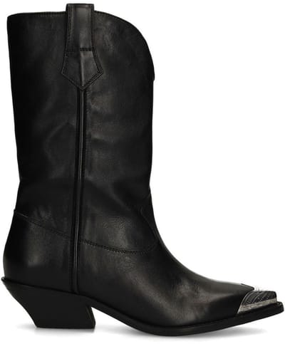 Sacha - Dames - Zwarte leren cowboylaarzen - Maat 36