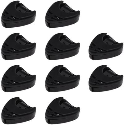 Dailygoods- Gitaarplectrumhouder 10 stuks - Zelfklevende Plectrumopbergdozen - Eenvoudige Bevestiging - Geschikt voor Akoestische/Gelektrische Gitaar - Capaciteit 2-4 Plectrums - Zwart Plastic 32x36mm - Plectrumhouder