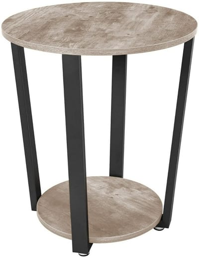 Hoppa! - Bijzettafel - Greige/Zwart - Metaal - 50 x 50 x 57 cm (L x D x H)