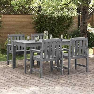 vidaXL Tuinstoel 4 pcs Lichtgrijs 65.5 x 59 x 88 cm Polyetheen