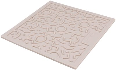 QUEST - Stijlvolle Katten Likmat - 20 x 20 cm - Donkergrijs, Merengue en Terra
