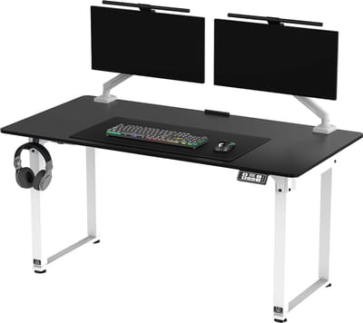 Ultradesk UPLIFT – Elektrisch Verstelbaar Bureau – Zwart – Voor Gaming, Home Office & Kantoor – Zit/Stabureau met Kabelbeheer & Accessoires