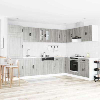 vidaXL - Keuken - Kast - Kalmar - Grijs - Sonoma - 80 - x - 46 - x - 81,5 - cm - Bewerkt - hout
