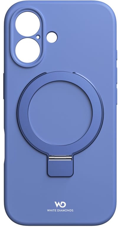 White diamonds hoesje geschikt voor Iphone 16 - Urban case - met Kickstand ring - met Magsafe - Blauw