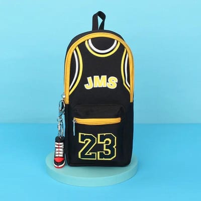 Trousse à crayons en toile double couche, grande capacité, idéale pour le basket-ball, cadeau d'anniversaire, papeterie, fournitures