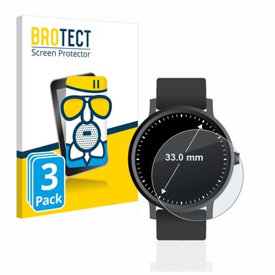 BROTECT - Screenprotector voor Horloges (Rond, ø: 33 mm) - Folie Beschermfolie Beschermglas matte 3 Stuks
