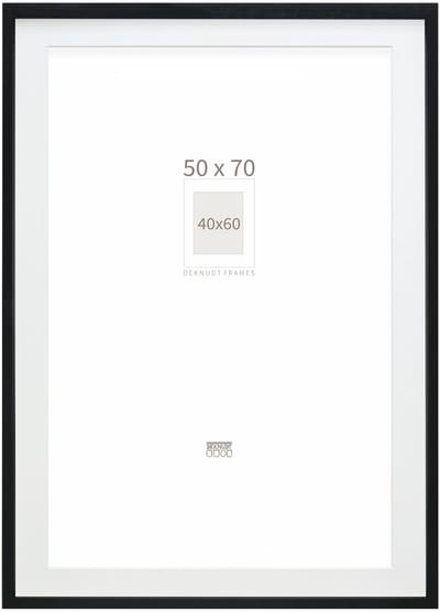 Deknudt Frames Fotolijst - zwart met passe-partout - 40x60 / 50x70 cm