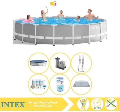Intex Prism Frame Zwembad - Opzetzwembad - 549x122 cm - Inclusief Onderhoudspakket en Filter
