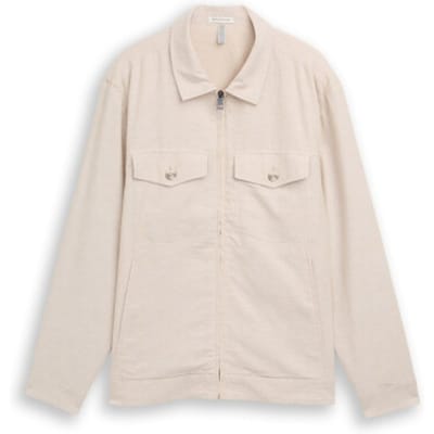 Tom Tailor - Overshirt - Heren - XL - Beige - Linnen - 1050853