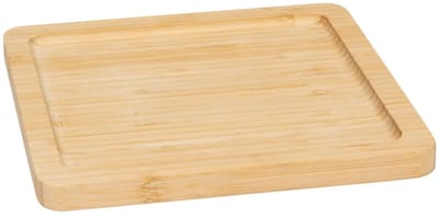 5Five Serveerplankje voor hapjes/fingerfood - 20 x 20 cm - bamboe hout - borrelplank - tapasplank