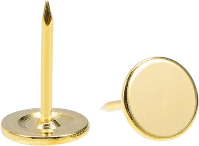 30 Decoratieve Platte Kop Behangnagels Goud - 11x17 mm - Voor Kurkbord en Meubels