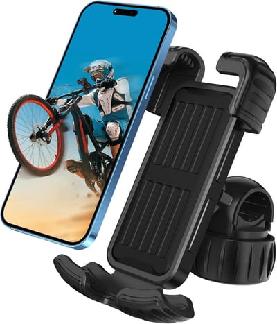 Fiets telefoonhouder - 360° verstelbare fietsstuur telefoonhouder - Snel bevestigingssysteem - Voor elektrische fietsen, mountainbikes en fietstochten - Zwart