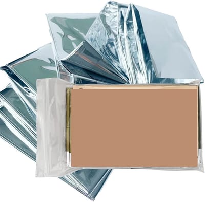 Foliedeken Nooddeken - Reddingsdeken Thermisch - Outdoor Survival - Reflecteert 90% lichaamswarmte - 16 x 21 m - Zilver