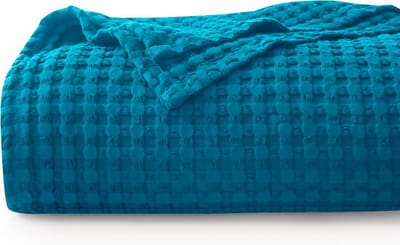 Katoenen Wafel Plaid 220x240 cm Zacht en Ademend Bedsprei voor Bank en Woonkamer