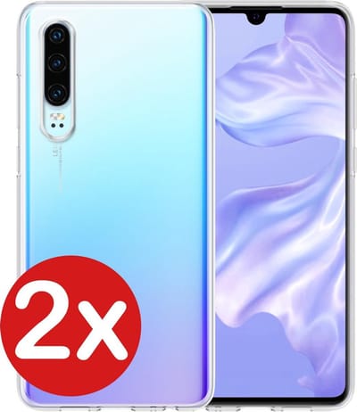 Hoesje - 2 Stuks - Geschikt voor Huawei P30 - Sterk & Shockproof - Telefoonhoes - Back Cover - Case Siliconen - Telefoon Hoes - Transparant