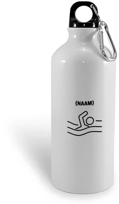 Hacebo® - zwemmer met je eigen naam waterfles - Zwemmen - sport liefhebbers - mensen die houden van zwemmen - zwemdiploma - zwemcadeau - verjaardagscadeau - verjaardag - cadeau - kado - geschenk - gift - water fles - 400ML