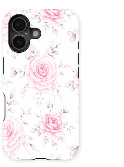 Bloemen Design Hoesje geschikt voor iPhone 16 | Flower Print Tough Case met Mag | Shockproof | Bloemen Motief Backcover geschikt voor iPhone 16 Rose Romance