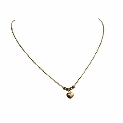 FlowJewels - ketting - staal - hartje - handgemaakt - goud kleurig - valentijn tip