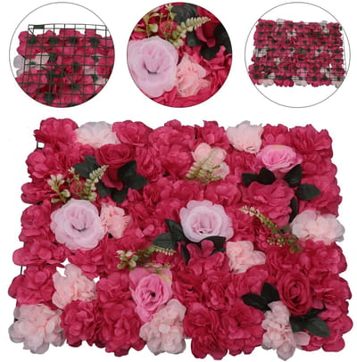 Dailygoods 12 stuks roze Dahlia roos graspanelen, kunstbloemen, bloemenwand, decoratieve achtergrond voor bruiloft, fees