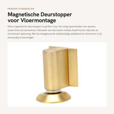 Dailygoods- Deurstopper Magnetisch - Deurvastzetter - Deurstoppers voor Binnen - Deurhouder - Zelfklevende Deurbuffer - Zinklegering 9 x 5,5 x 4,7 cm