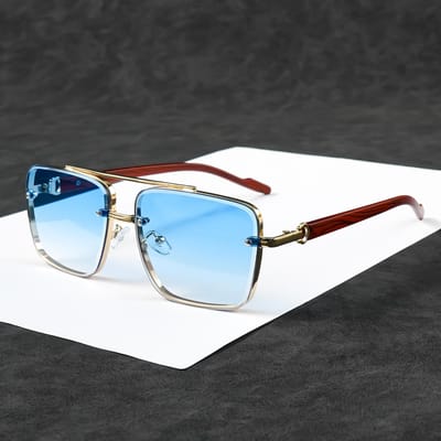 Lunettes Steampunk Rétro Carrées Monture Métallique Lunettes de Soleil Stylées pour Hommes et Femmes Adaptées aux Événements Fêtes Lunettes 1PC white
