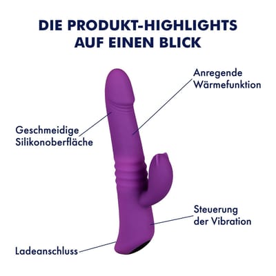 EIS, vibrator, stootkonijn, 22,5 cm, waterdicht, oplaadbaar, huidvriendelijke siliconen