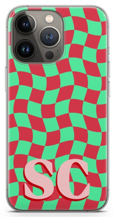 Gepersonaliseerd - Case Company® - Hoesje geschikt voor iPhone 13 Pro hoesje - Grid Monogram - Soft Cover Telefoonhoesje - Bescherming aan alle Kanten en Schermrand