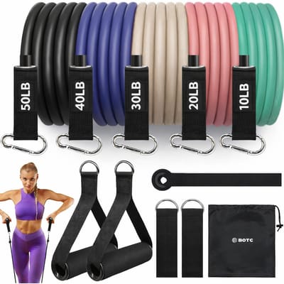 BOTC Weerstandsbanden - Resistance Band Set - 70kg Totaal - Sport Elastieken - Fitnessbands