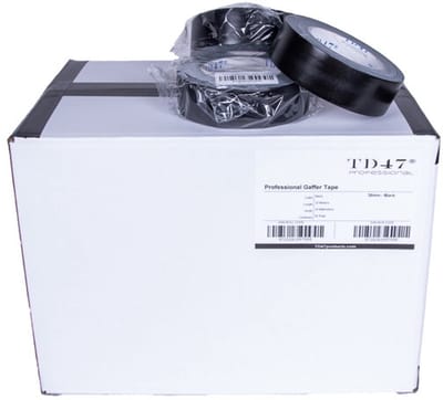 TD47 Professional Gaffa Tape 38mm x 25m Zwart (Doos 36 Rollen)