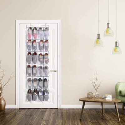 Famanu - Hangende deur organizer voor schoenen, opbergtas met 24 vakken voor slaapkamer, woonkamer en badkamer, multifunctionele hang organizer